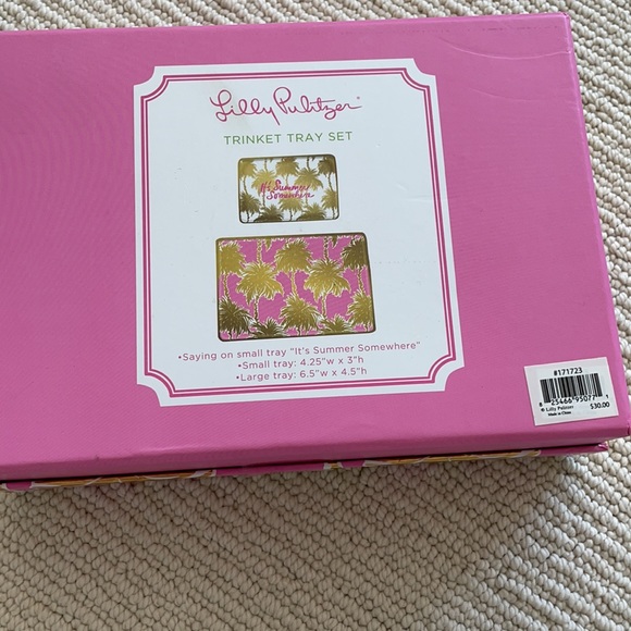Lilly Pulitzer Trinket Tray Set - Metallic Palms - Picture 5 of 6